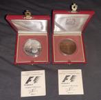 Jaques Villeneuve F1 zilveren en brozen munt silver zeldzaam, Verzamelen, Automerken, Motoren en Formule 1, Ophalen of Verzenden