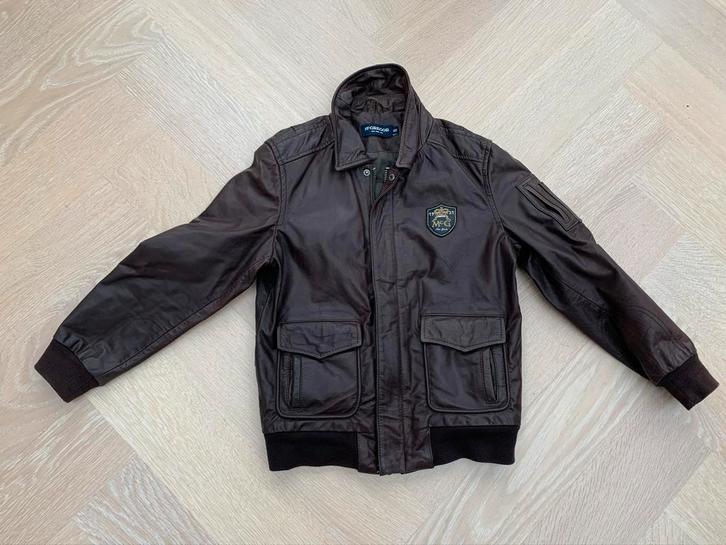 ZGAN: Leren jack / jas van Mc Gregor maat 140 / 10 jaar, Kinderen en Baby's, Kinderkleding | Maat 140, Zo goed als nieuw, Jongen