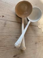 Twee antieke aardewerken soeplepel wit, Antiek en Kunst, Ophalen