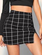 SHEIN Rok Zwart Ruit Maat L, Kleding | Dames, Rokken, Zwart, Maat 42/44 (L), Nieuw, Ophalen of Verzenden
