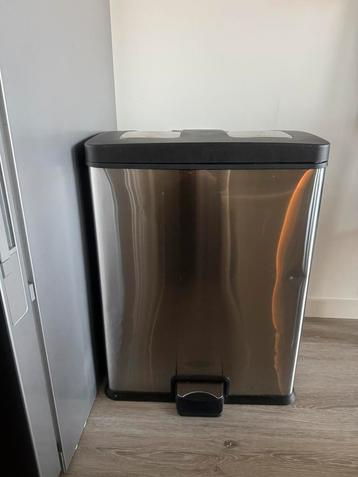 RVS Prullenbak afvalbak pedaalemmer EKO 60 ltr (2x30 ltr)   beschikbaar voor biedingen