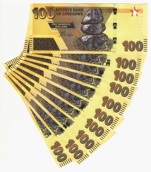 Zimbabwe 2023, het nieuwste bankbiljet van 100 Dollar (UNC), Postzegels en Munten, Bankbiljetten | Afrika, Setje, Zimbabwe, Verzenden