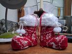 2 mooie candycontainer kerstmanlaars / gebreid, Ophalen of Verzenden, Zo goed als nieuw