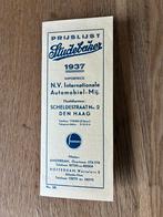 1937 Studebaker prijslijst, Verzenden, Zo goed als nieuw, Overige merken