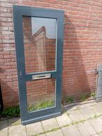 Hardhouten voordeur 82.5x201.5cm dubbelglas met scharnieren, Ophalen, 80 tot 100 cm, 200 tot 215 cm, Glas