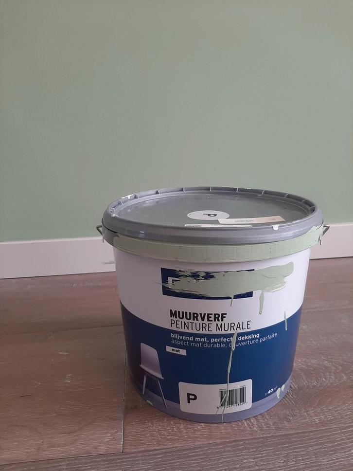 Groene Muurverf - Dried Sage, Doe-het-zelf en Verbouw, Verf, Beits en Lak, Gebruikt, Verf, Minder dan 5 liter, Groen, Ophalen