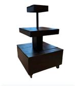 Grote zwarte  etagere  met wieltjes, Huis en Inrichting, Woonaccessoires | Etagères, Ophalen, Zo goed als nieuw