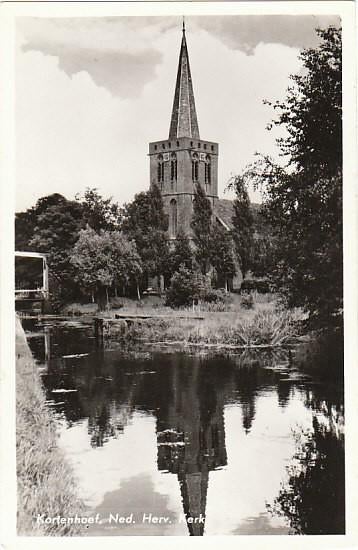 Kortenhoef (bij 's-Graveland en Hilversum) - Ned Herv Kerk,, Verzamelen, Ansichtkaarten | Nederland, Ophalen of Verzenden, 1940 tot 1960
