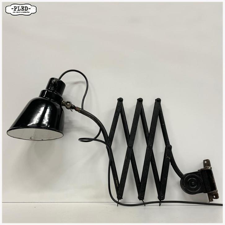 Oude Bauhaus schaarlamp, geëmailleerde kap, jaren '30, Antiek en Kunst, Antiek | Lampen, Ophalen of Verzenden