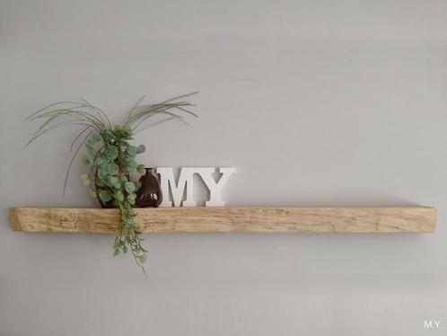 Massief houten wandplank | EIKEN | decoratief schap | 123cm, Huis en Inrichting, Woonaccessoires | Wandplanken en Boekenplanken