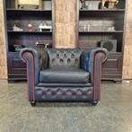 Chesterfield Brighton fauteuil - Zwart/Rood, Antiek en Kunst, Antiek | Meubels | Stoelen en Banken, Ophalen