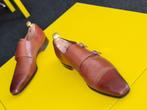 Prachtige Santoni schoenen met 2 gesp en Cognac kleur maat 7, Bruin, Verzenden, Santoni, Gespschoenen