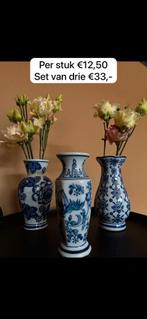Delftsblauwe vaasjes, Ophalen of Verzenden, Aardewerk of Porselein, Minder dan 50 cm