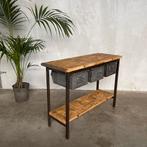 Industrieel dressoir, werkbank, toonbank, keuken werktafel, Ophalen, Zo goed als nieuw, 25 tot 50 cm, Rechthoekig