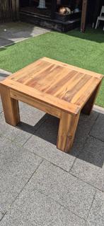 Acacia houten salontafel 60x60, Ophalen, Gebruikt, 50 tot 100 cm, Vierkant