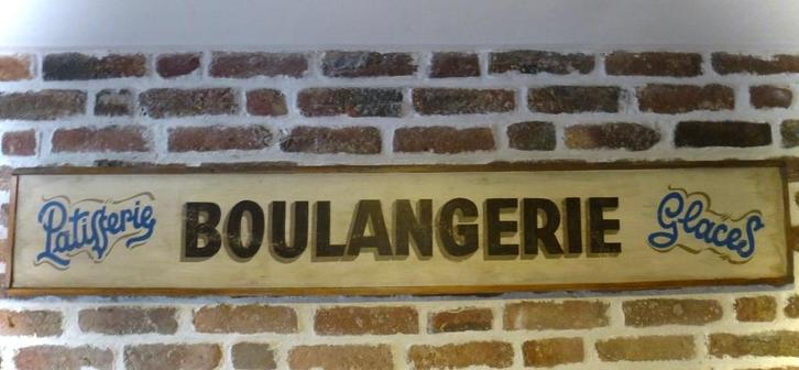 Handgeschilderd Frans reclame bord / bakkerij / boulangerie, Verzamelen, Merken en Reclamevoorwerpen, Zo goed als nieuw, Reclamebord