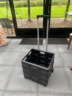 Opvouwbare Winkelwagen  trolley Zwart - 35kg, Kunststof, 50 tot 100 cm, Nieuw, Ophalen of Verzenden