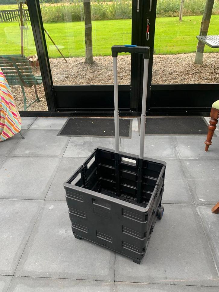 Opvouwbare Winkelwagen  trolley Zwart - 35kg, Huis en Inrichting, Woonaccessoires | Kisten, Nieuw, Minder dan 50 cm, 50 tot 100 cm