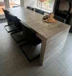 Prachtige stoere betonlook eettafel met 6 stoere stoelen, Ophalen