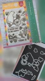 Waffle Flower Happy Day Combo set ( stamp+die), Ophalen of Verzenden, Nieuw, Clearstamp
