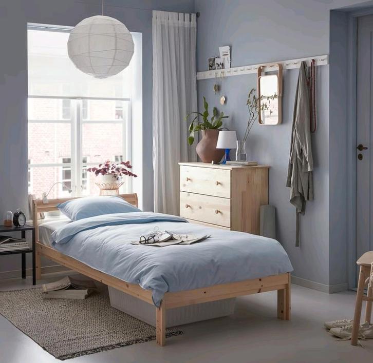 90 x 200 Ikea eenpersoonsbed met twee dikke matrassen, Huis en Inrichting, Complete inboedels, Ophalen