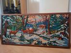 Wandkleed Edelherten Winterlandschap, Huis en Inrichting, Ophalen, Gebruikt, 50 tot 100 cm, Vintage