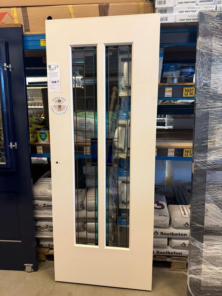 Stomp Marigold 83 x 211.5 Glas-in-lood Wit, Ophalen, 80 tot 100 cm, Binnendeur, Zo goed als nieuw