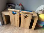 Steigerhouten Speeltafeltje met Stoeltjes, Ophalen of Verzenden, Gebruikt, Tafel(s) en Stoel(en)