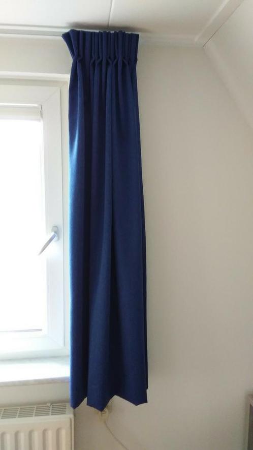 Blauwe overgordijnen, Huis en Inrichting, Stoffering | Gordijnen en Lamellen, Zo goed als nieuw, 100 tot 150 cm, Ophalen