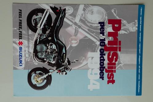 1994 Suzuki prijslijst GS Bandit RF GSX-R W Savage DR TS 50, Motoren, Handleidingen en Instructieboekjes, Suzuki, Ophalen of Verzenden