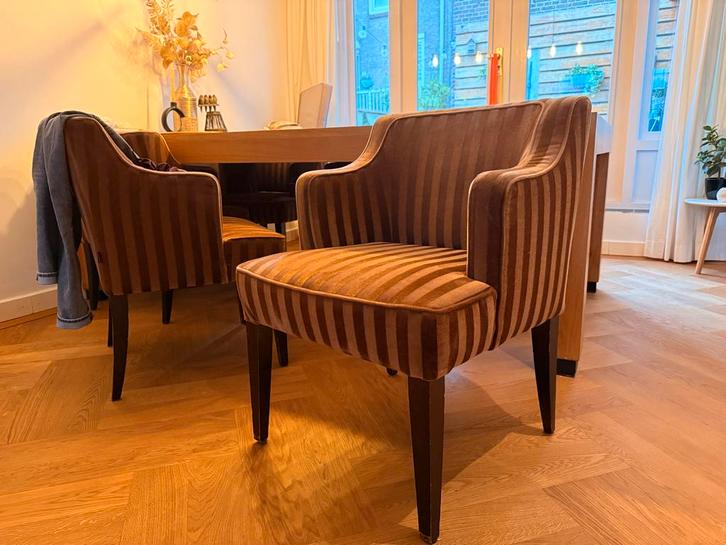 4 Eettafelstoelen - merk Satelliet, hoge kwaliteit!, Huis en Inrichting, Stoelen, Gebruikt, Vier, Stof, Overige kleuren, Ophalen