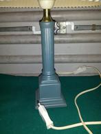 Tafellamp met groene voet van aardewerk en gestreepte grijs, Ophalen of Verzenden, 'T Olde Gre-j, Info@toldegrej.nl, Endepoelstraat 20f Didam