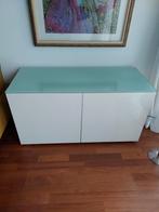 Modern Dressoir met Glazen Bovenkant, Ophalen, Met deur(en), 100 tot 150 cm, Zo goed als nieuw