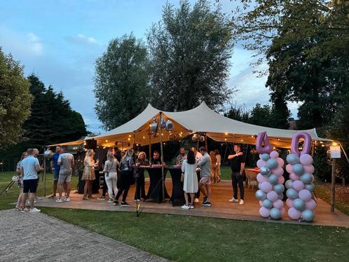 Stretchtent, vlondervloeren en div. deco huren/ te huur, Tuin en Terras, Partytenten, Zo goed als nieuw, Overige typen, 2 meter of meer