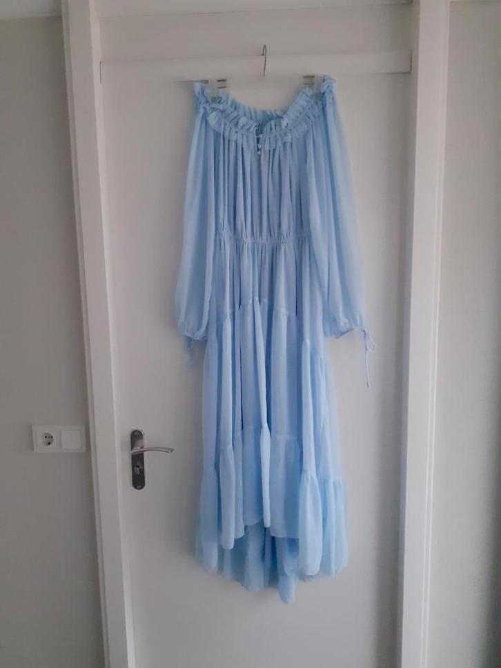 Maje lange jurk, Kleding | Dames, Jurken, Zo goed als nieuw, Maat 36 (S), Blauw, Verzenden