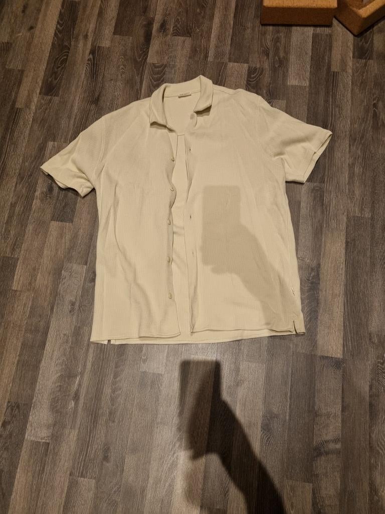 Beige Eleven Zomers Overhemd Korte Mouw - Structuur, Ophalen of Verzenden, Zo goed als nieuw, Beige, Eleven