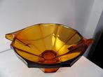 Art Deco grote Schaal op voet Boheems, amber, Antiek en Kunst, Ophalen of Verzenden