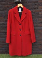 Mantel / Jas rood virgin wool / cashmere maat 42 Erich Fend, Maat 42/44 (L), Gedragen, Rood, Erich Fend