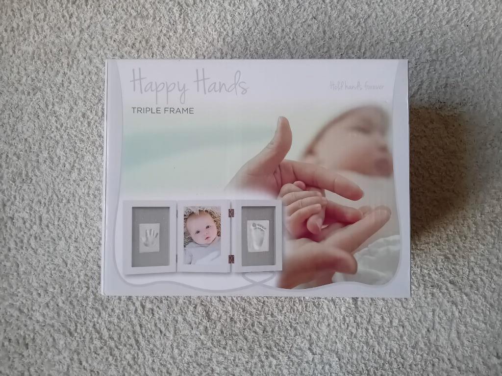 Happy Hands Triple Frame Baby Gipsafdrukken & Fotolijst, Huis en Inrichting, Woonaccessoires | Etagères, Nieuw, Ophalen of Verzenden