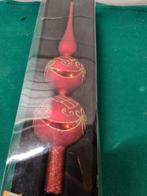 Piek rood gouden glitters glas , [a564], Diversen, Kerst, Ophalen of Verzenden