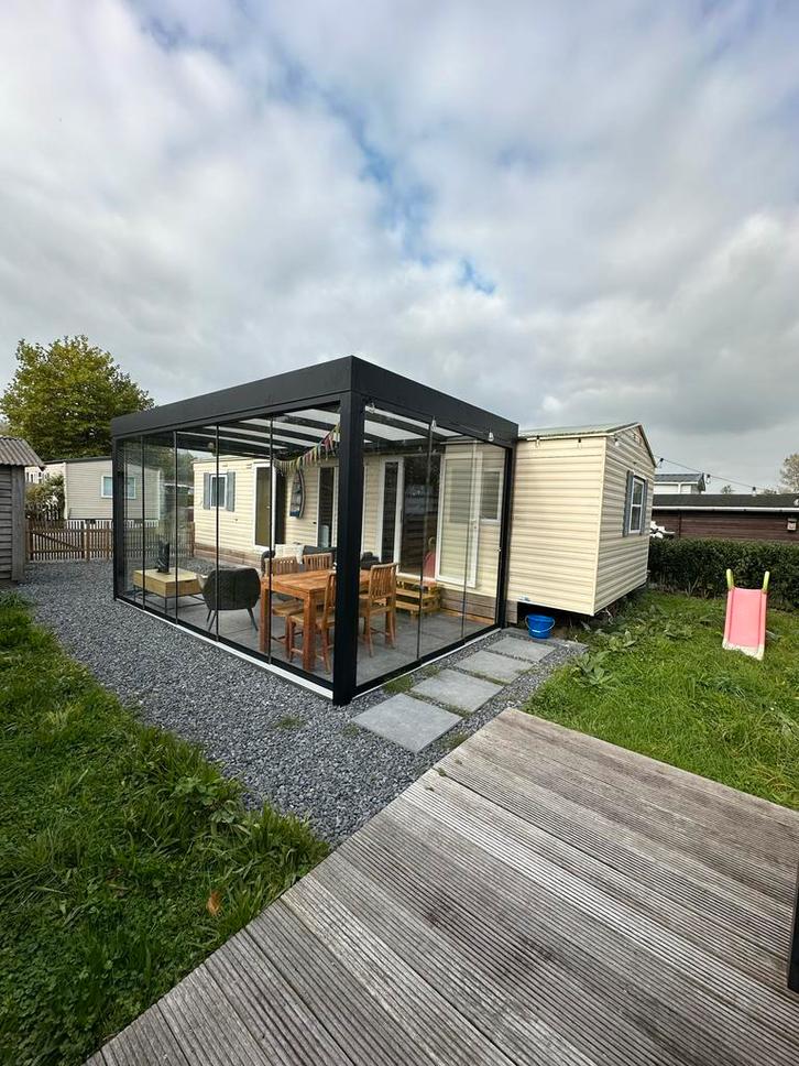 Veranda met schuifdeuren te koop!, Tuin en Terras, Overkappingen, Zo goed als nieuw, Veranda, Ophalen