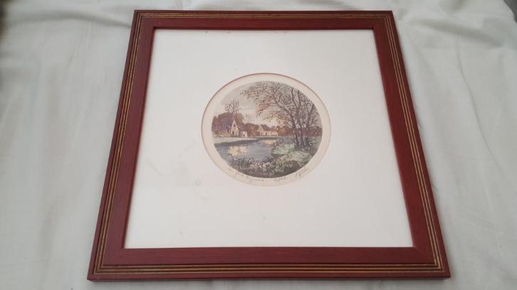 Mooie ingelijste ets, Antiek en Kunst, Kunst | Etsen en Gravures, Ophalen of Verzenden