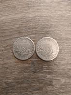 2 Franse Zilveren Munten - 1900s, Ophalen of Verzenden, Frankrijk, Losse munt, Zilver