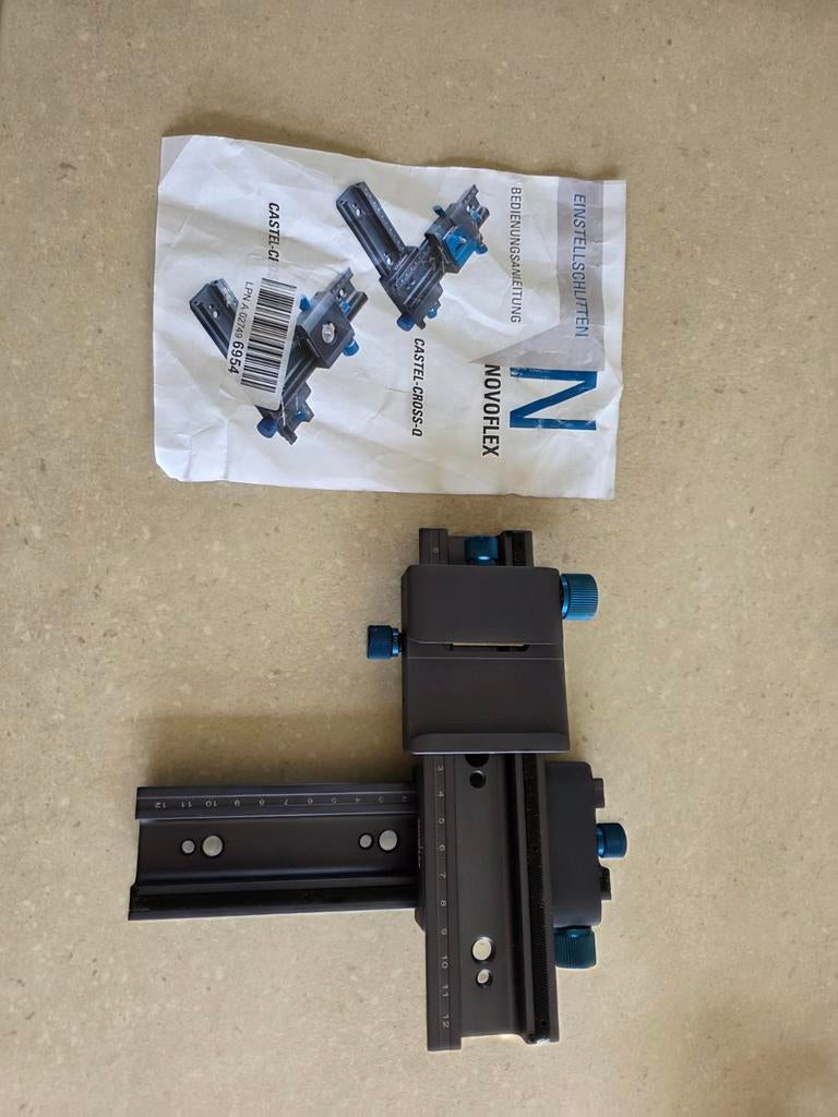 Novoflex Castle cross-Q instelslede, Audio, Tv en Foto, Fotografie | Statieven en Balhoofden, Ophalen of Verzenden, Zo goed als nieuw