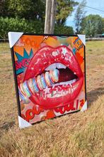 Vrolijk gekleurd fantasy design schilderij print hot lips👄, Ophalen, ., Nieuw, .