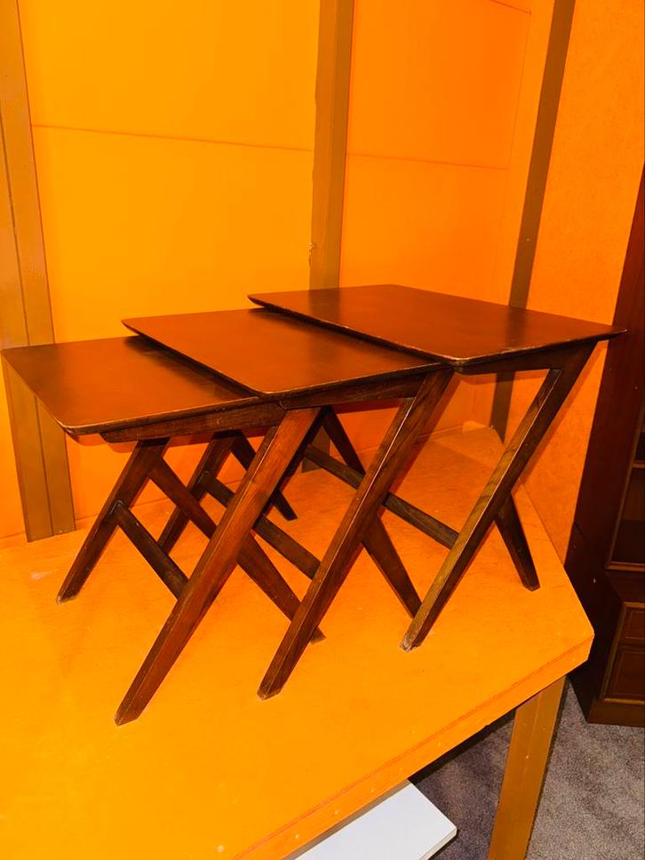 Vintage nesting set bijzettafels door Bengt Ruda Zweden, Huis en Inrichting, Tafels | Bijzettafels, Ophalen