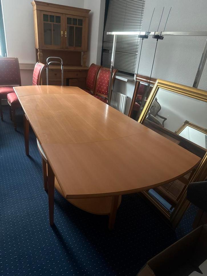 Uitschuifbare ovale eettafel, Huis en Inrichting, Tafels | Eettafels, Gebruikt, 100 tot 150 cm, 150 tot 200 cm, Vijf personen of meer