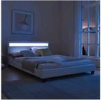 Compleet bed 160 x 200 met Verlichting, Lattenbodem, matras, Huis en Inrichting, Slaapkamer | Bedden, Ophalen, Wit, Tweepersoons