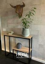 Nieuwe side table op maat gemaakt met eiken hout poedercoat, Huis en Inrichting, Tafels | Sidetables, 50 tot 100 cm, Nieuw, Eikenhout