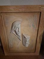 houten schilderij en rand. gezichten zijn van gips, Antiek en Kunst, Ophalen